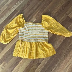 NWT Mustard Off The Shoulder Top